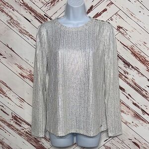 NWT Tommy Hilfiger metallic Long Sleeve Blouse